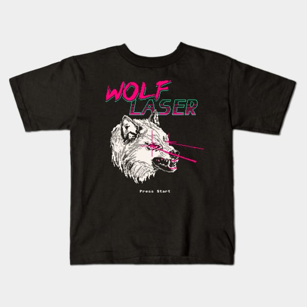 Wolf Laser Kids T-Shirt by Hillary White Rabbit